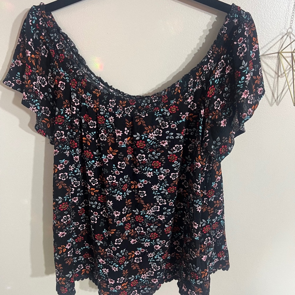 Floral off the shoulder blouse